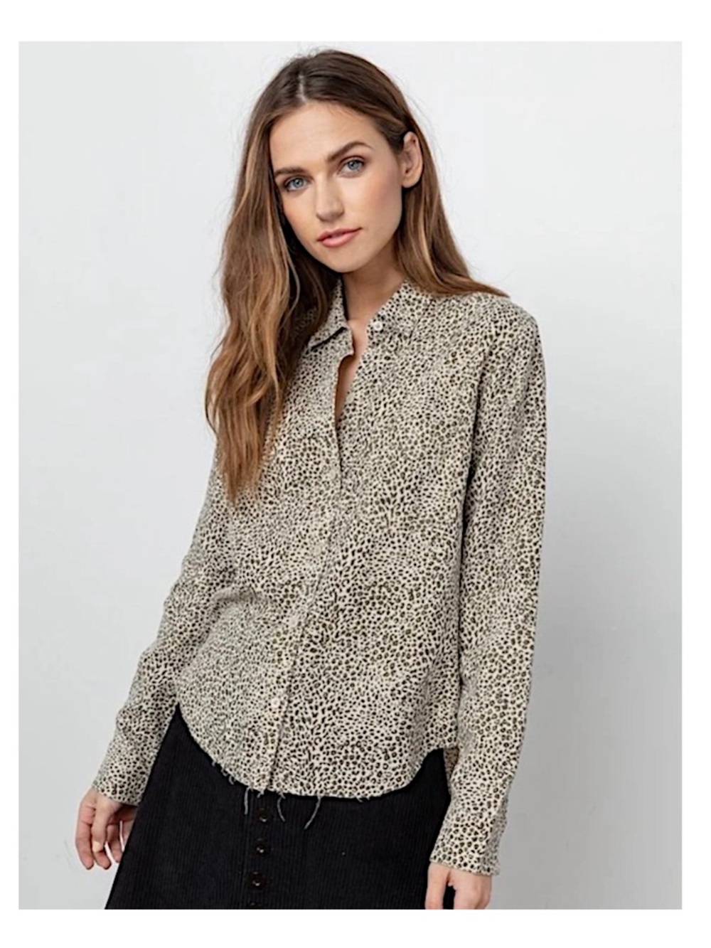 Rails Ingrid Raw Hem Jungle Leopard Print Top